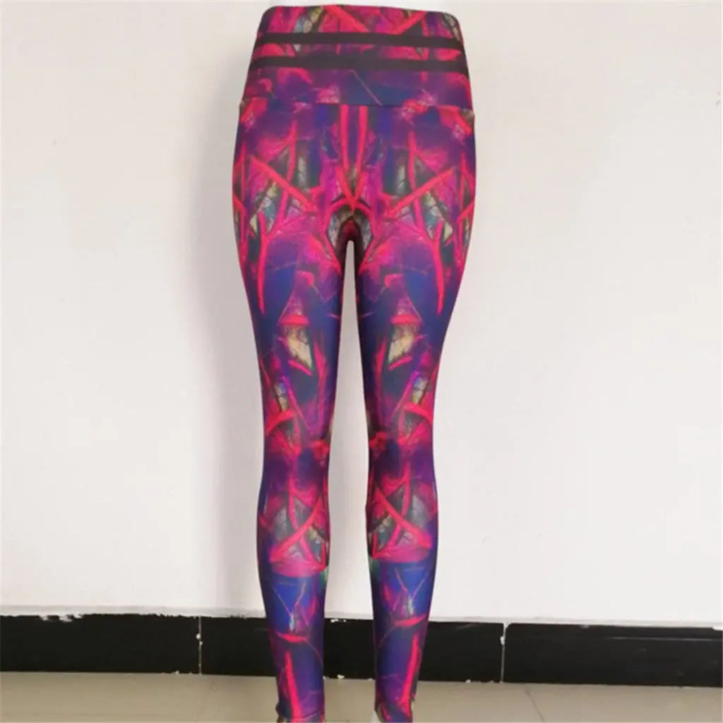 Women's Leaf Print Yoga Pants – Bold Botanical Fitness Leggings