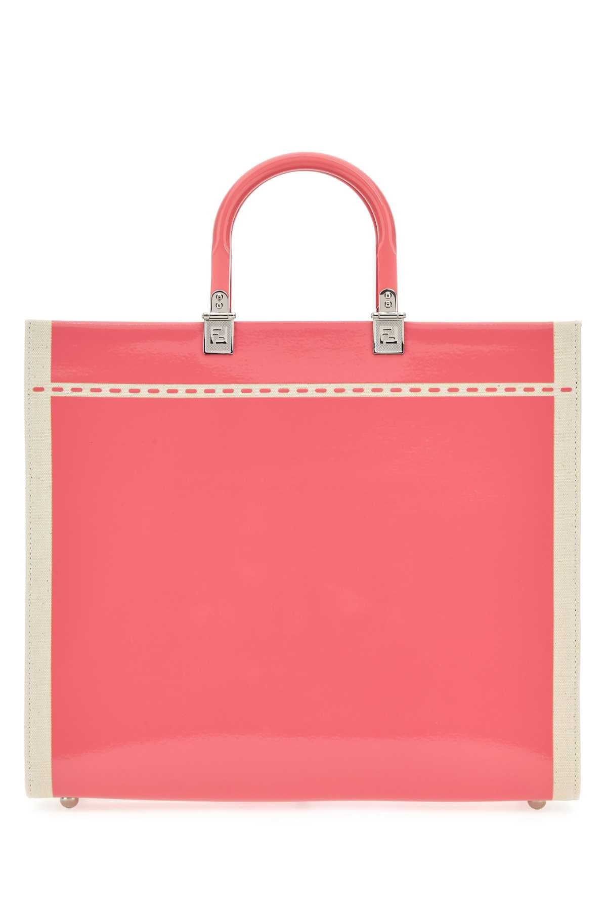 Fendi Women Two-Tone Canvas Medium Sunshine Shopping Bag