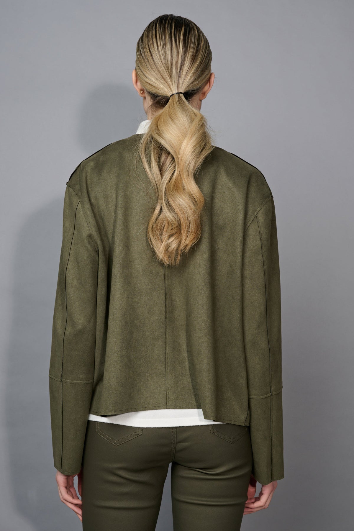 Picadilly Button Front Faux Suede Jacket