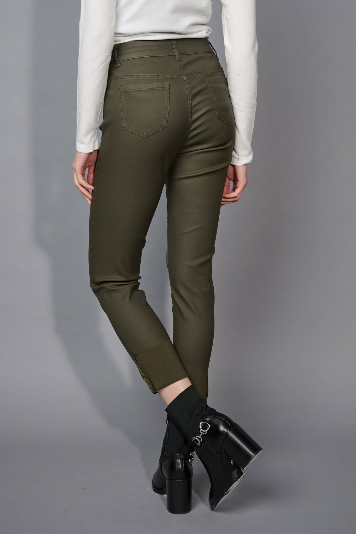 Picadilly Embellished Cuff Cropped Jeans