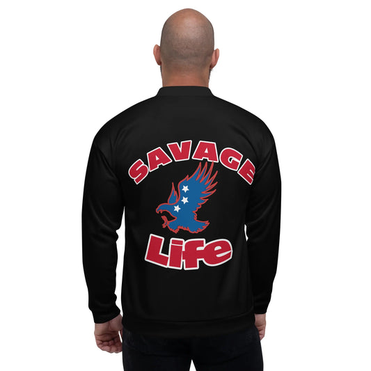 "SAVAGE LIFE" Bomber Jacket-LifessentialsLLC.com