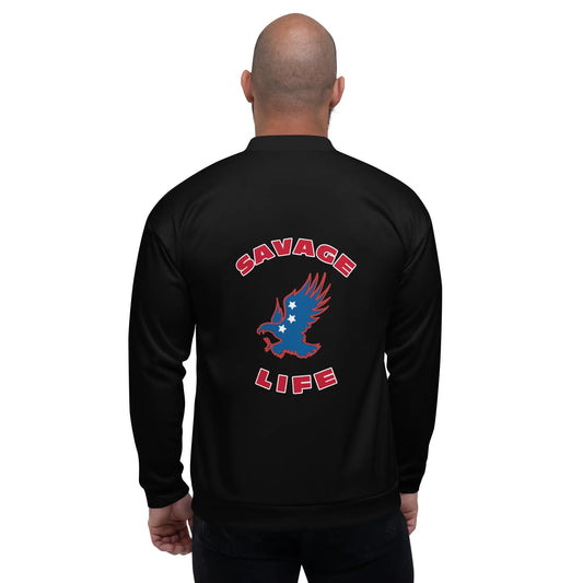 "SAVAGE LIFE" Bomber Jacket-LifessentialsLLC.com