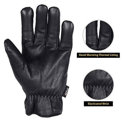 Men's Warm Winter Genuine Leather Driving Gloves