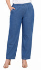 Women's Lightweight Pull-On Denim Jeans — Elastic Waist No Zipper