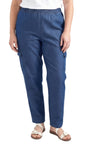 Women's Pull-On Denim Cargo Pants — Elastic Stretch Waist
