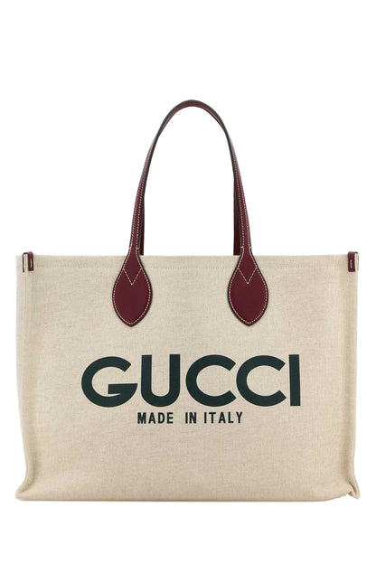 Gucci Women Sand Canvas Shopping Bag