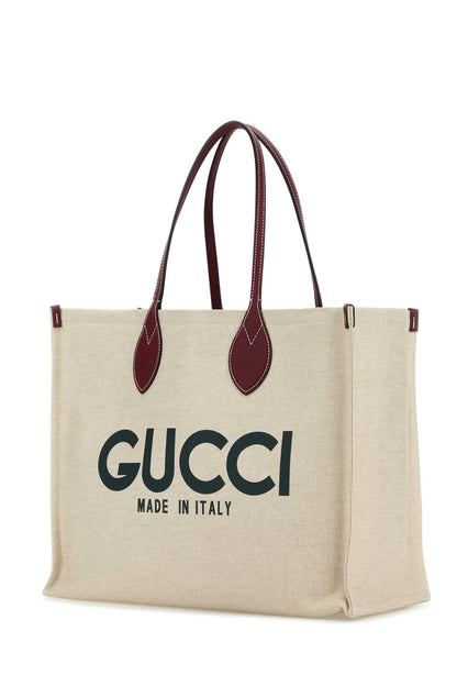 Gucci Women Sand Canvas Shopping Bag