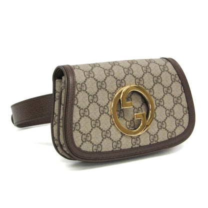 Designer belt bag with gold logo on a white background