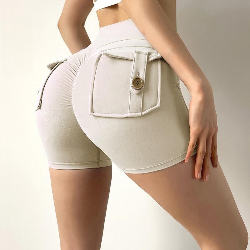 Internet Celebrity Nude Feel Pocket Shorts Yoga Pants-LifessentialsLLC.com