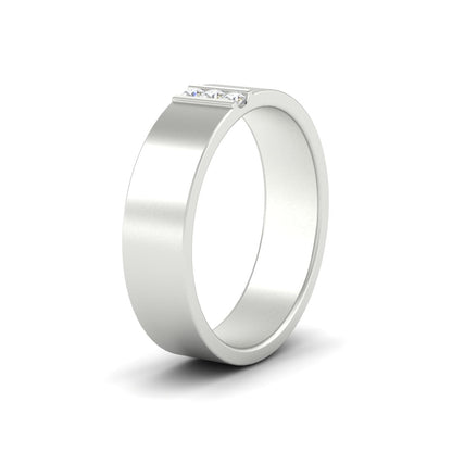 3 Stone Mens Flat Gemstone Band