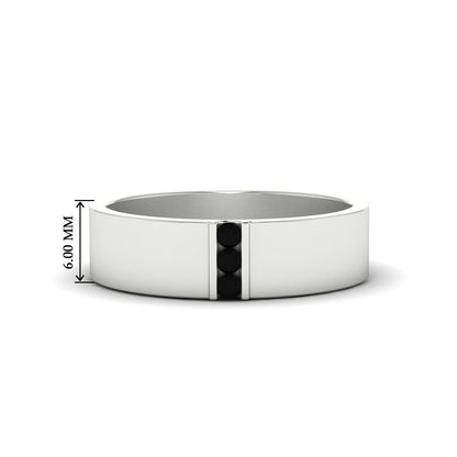 3 Stone Mens Flat Gemstone Band
