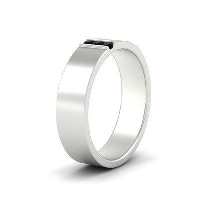 3 Stone Mens Flat Gemstone Band