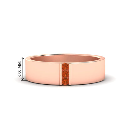 3 Stone Mens Flat Gemstone Band