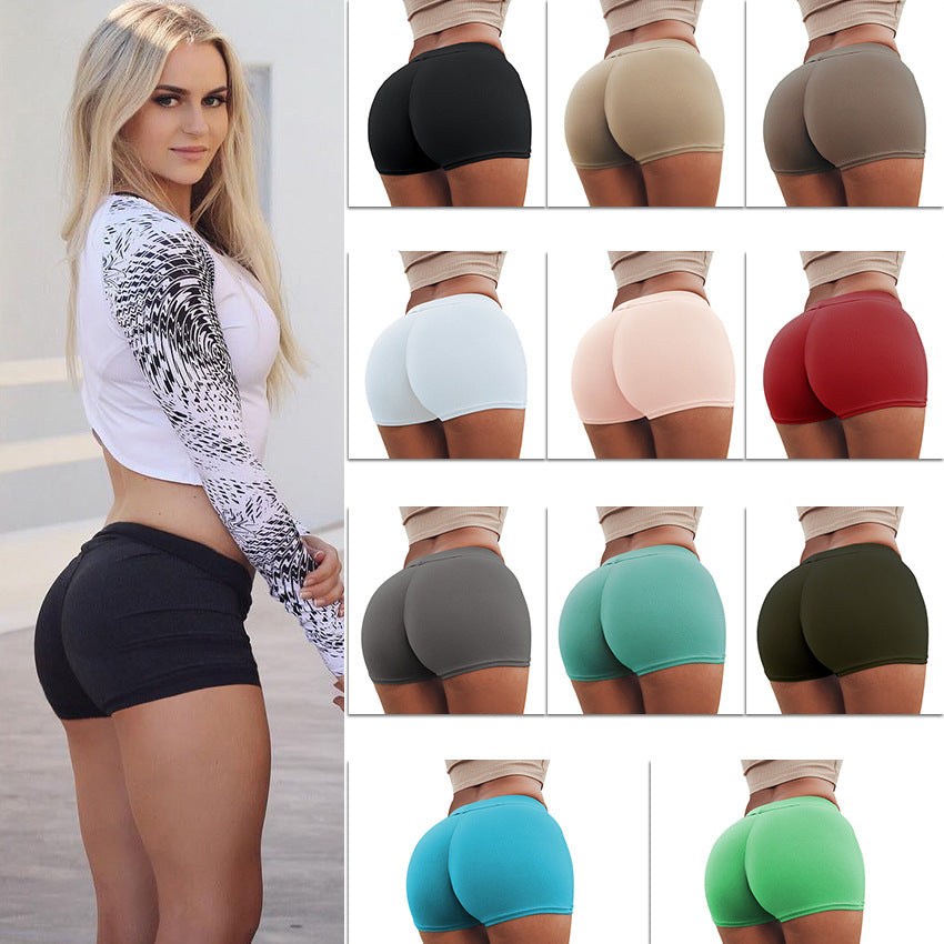 High Waist Stretch Fitness Yoga Gym Shorts Seamless Short Scrunch Butt-LifessentialsLLC.com