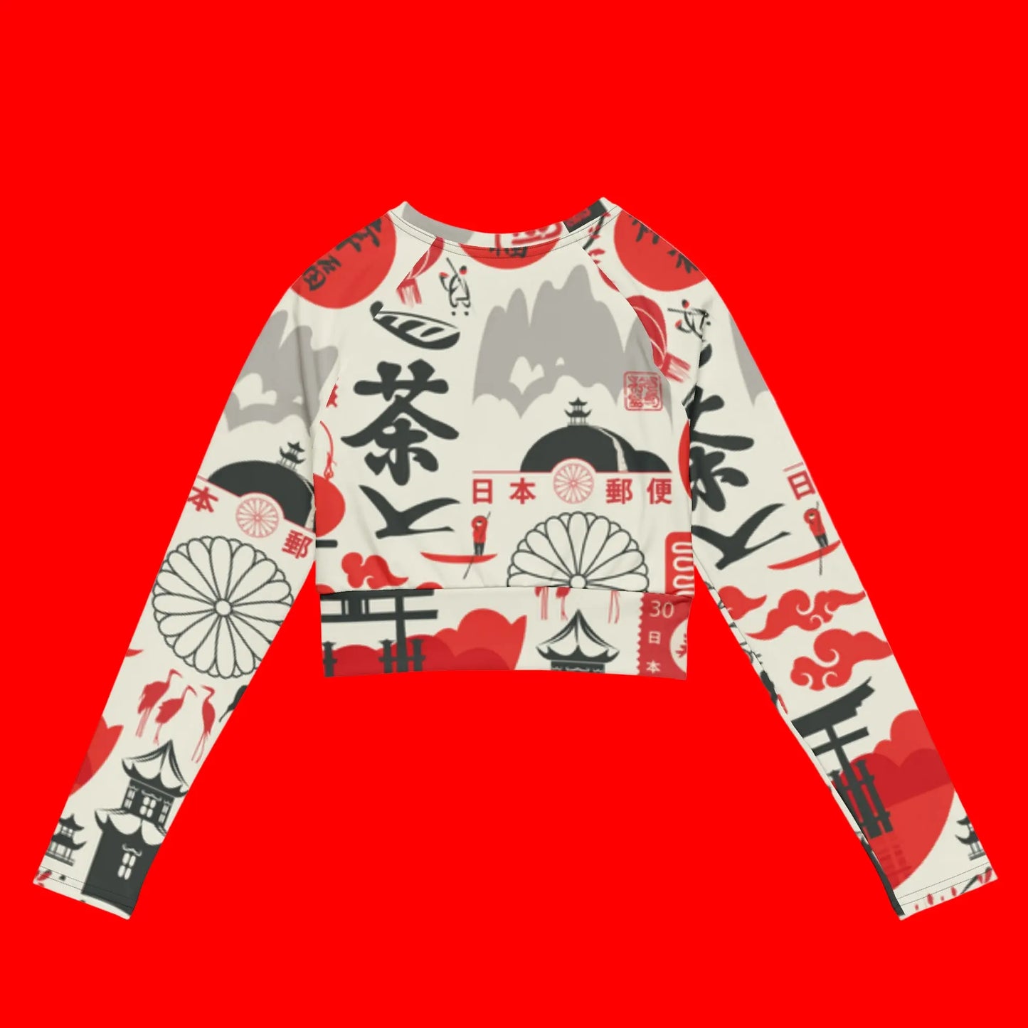 Recycled long-sleeve crop top-LifessentialsLLC.com