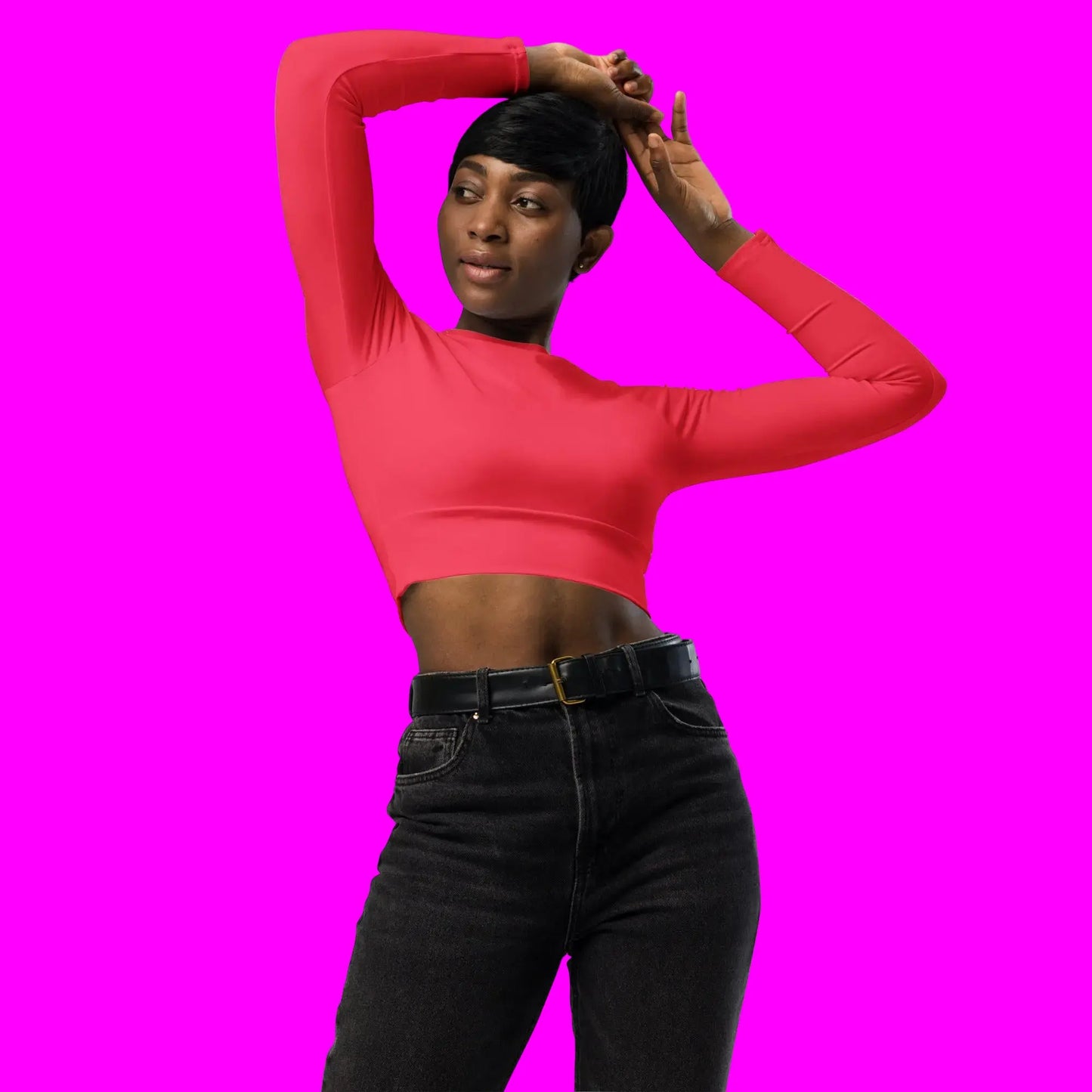 Recycled long-sleeve crop top-LifessentialsLLC.com