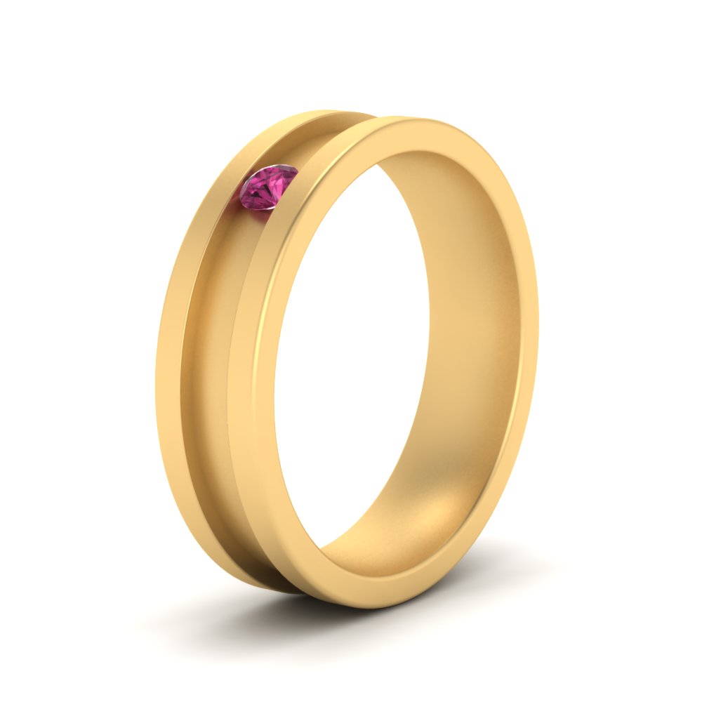 Single Stone Mens Promise Ring