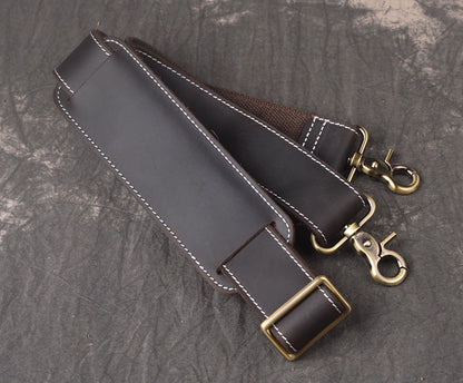 Full Grain Leather Duffle Bag with Shoe Compartment, Vintage Men's Weekender Travel Bag