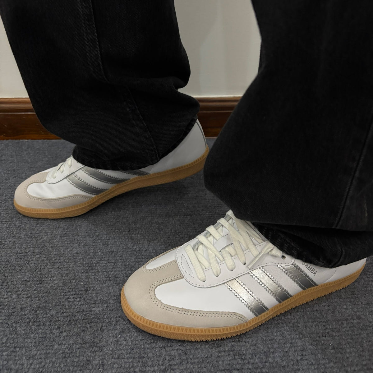 adidas Samba OG White Silver Metallic Grey (Women's)