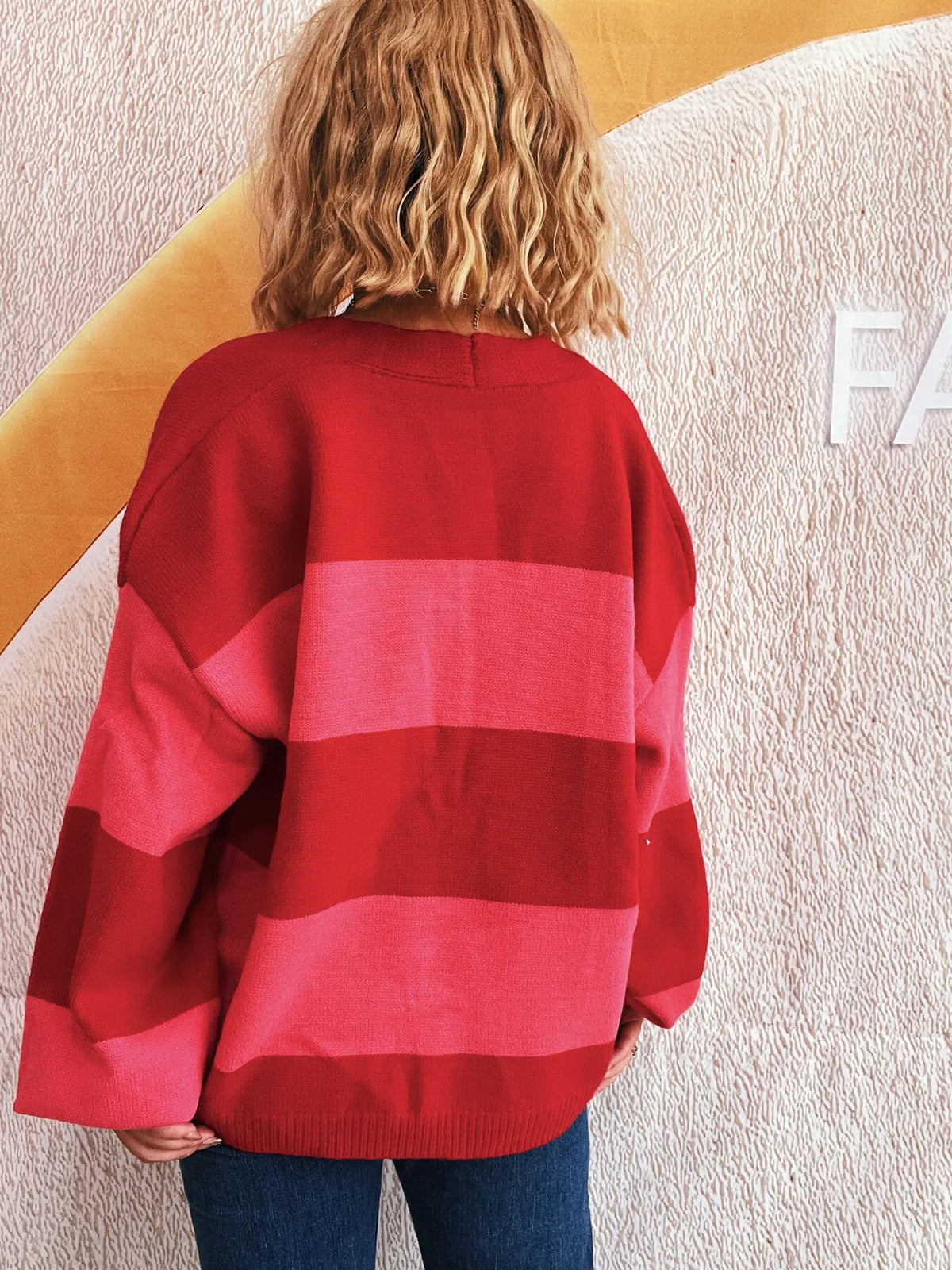 Women's Color Block Open Front Cardigan Sweater