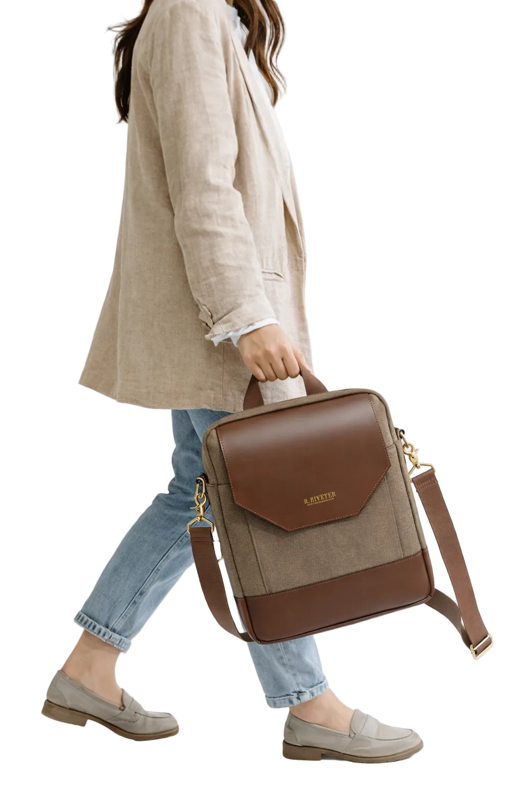 Corbin | Chocolate Washed Canvas + Brown Leather
