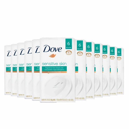 Dove Sensitive Skin Beauty Soap Bar Unscented - 4.25 Oz X