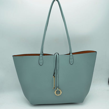 Women's Pebbled Faux Leather Reversible 2 in 1 Tote Shoulder Handbag Crossbody Bag