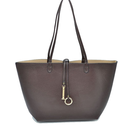 Women's Pebbled Faux Leather Reversible 2 in 1 Tote Shoulder Handbag Crossbody Bag