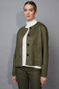 Picadilly Button Front Faux Suede Jacket