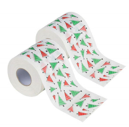 Christmas Pattern Printing Roll Toilet Paper Household  Tissue Bathroom Web Q0KD