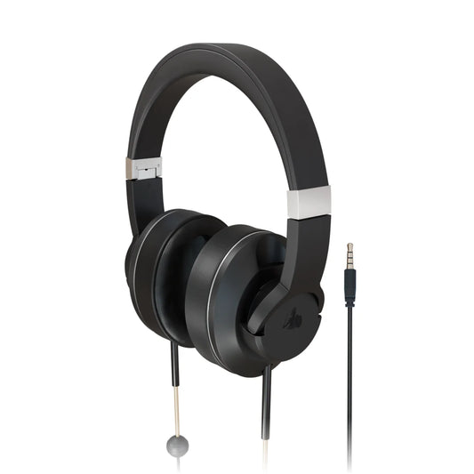 EMF Radiation-Free Air Tube Over-Ear Headphones with Built-In Mic and Full-Range Stereo Sound