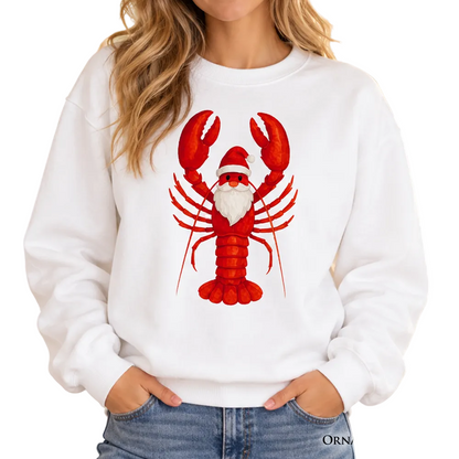 Santa Claws Lobster Sweatshirt, Funny Pun Coastal Christmas Holiday Sweater