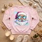 Merry Christmas Santa Sunglasses Christmas Sweatshirt, Funky Retro Holiday Sweater