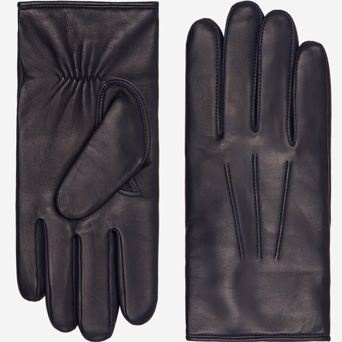 Giovanni (navy blue) - Classic Italian lambskin leather gloves with cashmere lining