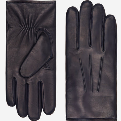 Giovanni (navy blue) - Classic Italian lambskin leather gloves with cashmere lining