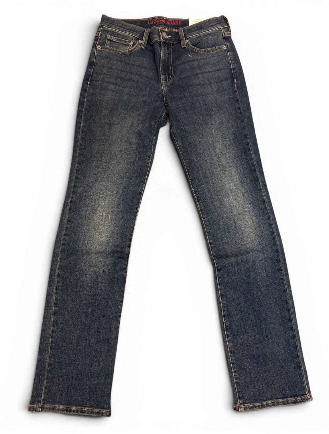 Pair of blue jeans on a white background