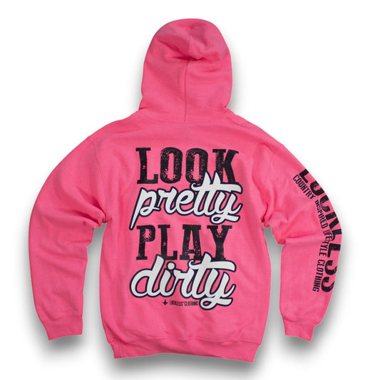 Look Pretty Play Dirty Hoodie-LifessentialsLLC.com