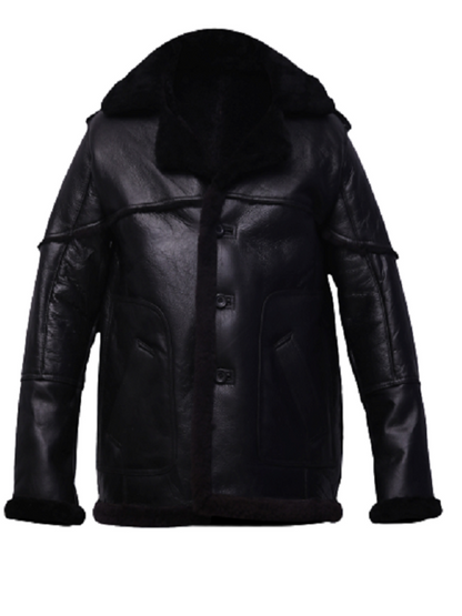 Men’s Pure Black Sheepskin Leather Jacket