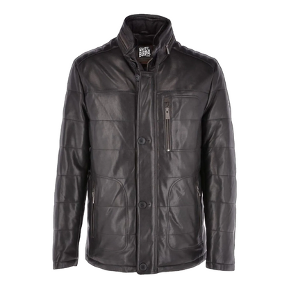 Men's Lambskin Leather Jacket with Zip Pockets