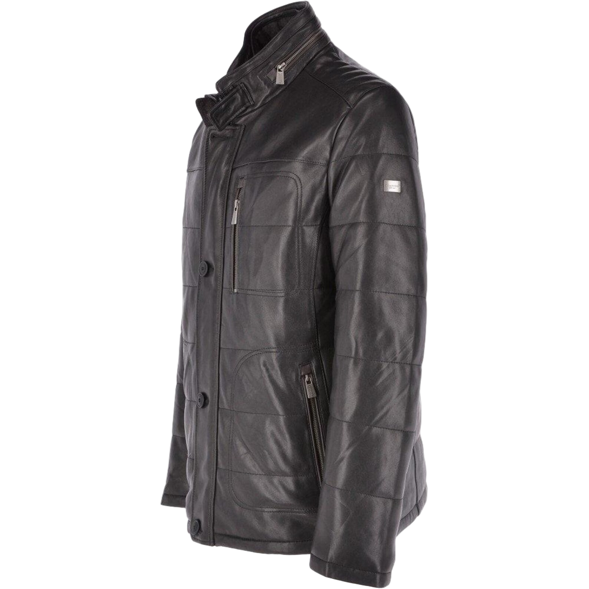 Men's Lambskin Leather Jacket with Zip Pockets