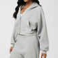 Hooded Sports Casual Sweater Autumn Winter Outdoor Running Fitness Top Long Sleeve Short Yoga Jacket