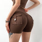 Internet Celebrity Nude Feel Pocket Shorts Yoga Pants-LifessentialsLLC.com