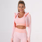 Seamless Yoga Clothes Women Summer Exercise Workout Outfit Tight Quick Drying Waist Tight Yoga Clothes Three Piece Set