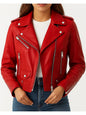 Olivia Leather Red Jacket – Women’s Premium Red Leather Jacket