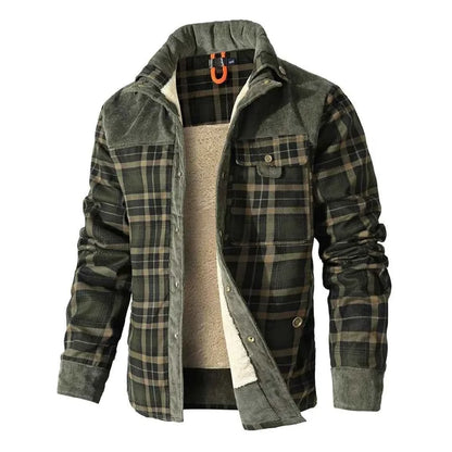 Men's Jackets Winter Windproof Warm Casual Bomber Coat Plaid Sherpa Lined Flannel Outdoor Classic Jacket Men US Size