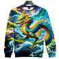 Full Print Chinese Dragon Graphic Sweatshirts For Men Women Long Sleeve Casual Round Neck Hoodie Streetwear Mens Sport Tracksuit
