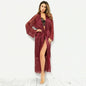 Sleepwear Women's Bathrobe Sexy Lingerie Lace Satin Kimono Sleep Long Dress Robes Pajamas Nightgown