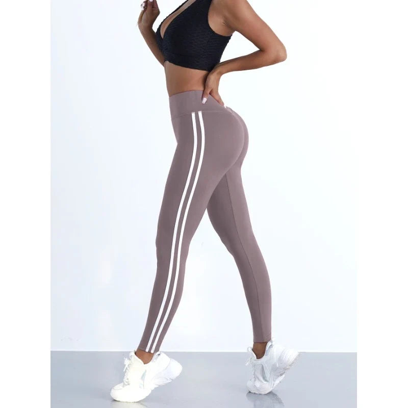 Striped Yoga Leggings for Women