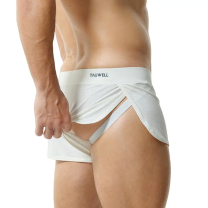White men's underwear with 'TAUWELL' branding on a white background