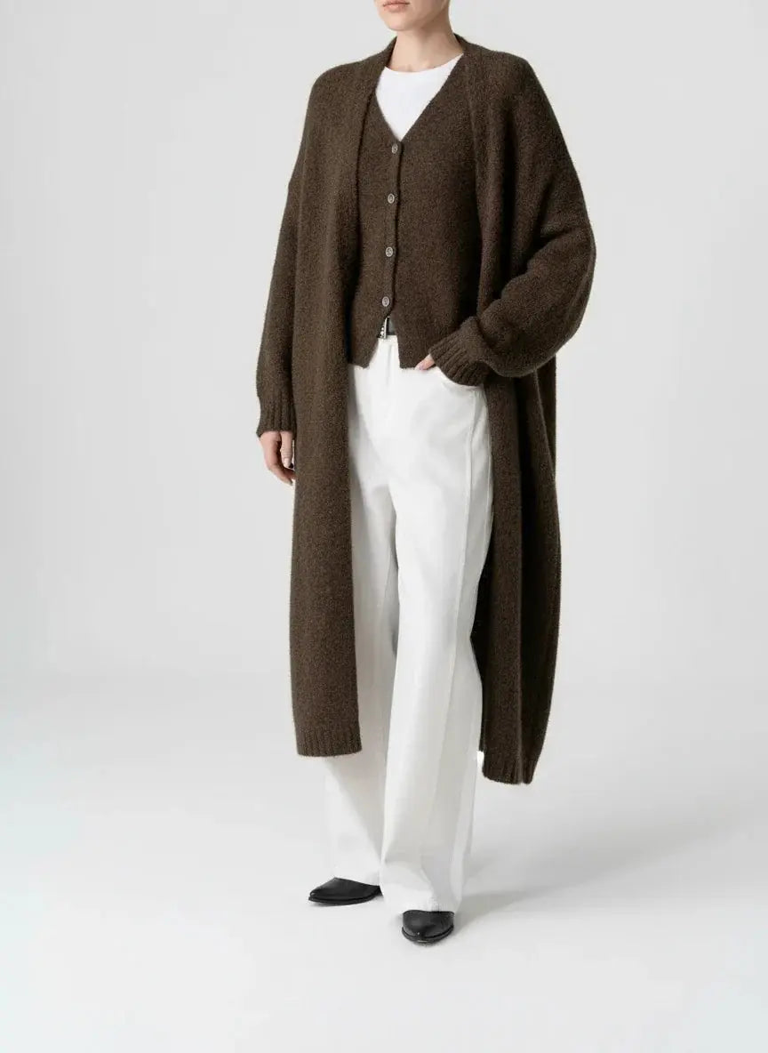 Winter Plus Size Knit Vest and Long Coat Set